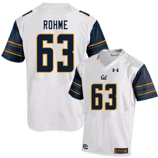Men #63 Brayden Rohme Cal Bears UA College Football Jerseys Sale-White